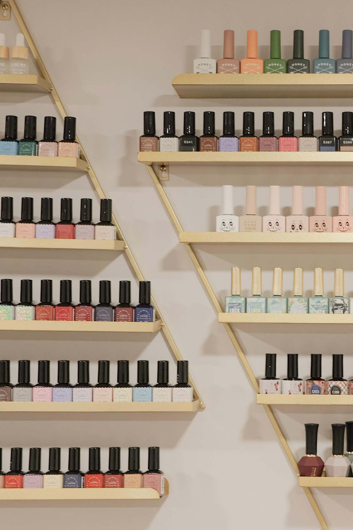 Nail polish display wall